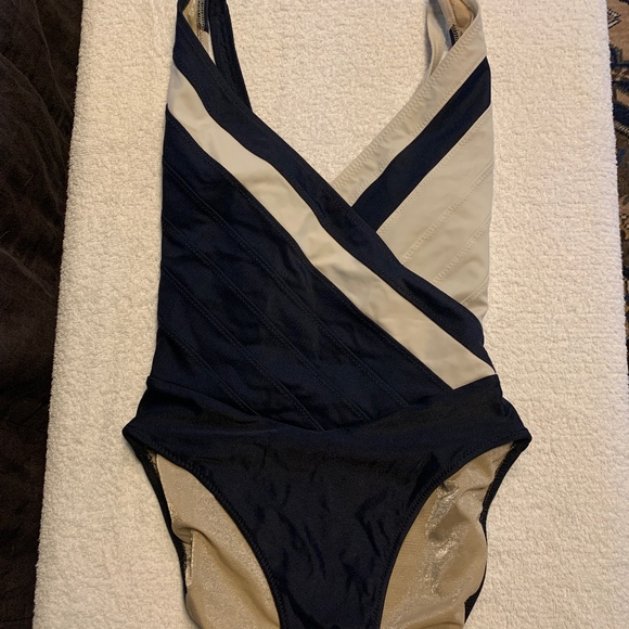 Vintage navy and ivory one piece - Picture 1 of 3